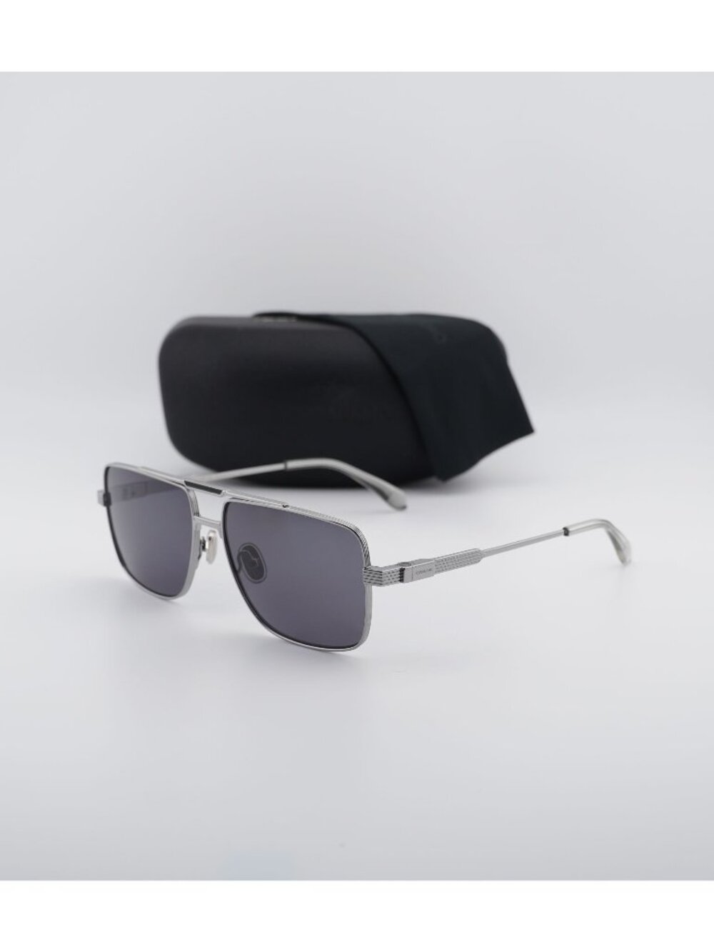 Salvatore Ferragamo SF318SP 021 Rectangle Sunglasses - Ruthenium / Grey